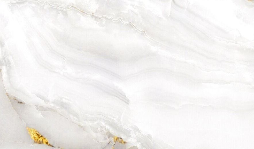 White marble with subtle golden veining.